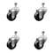 Service Caster 3.5 Inch SS Soft Rubber Wheel Swivel 1/2 Inch Threaded Stem Caster Set SCC SCC-SSTS20S3514-SRS-121315-4 - alternate 1